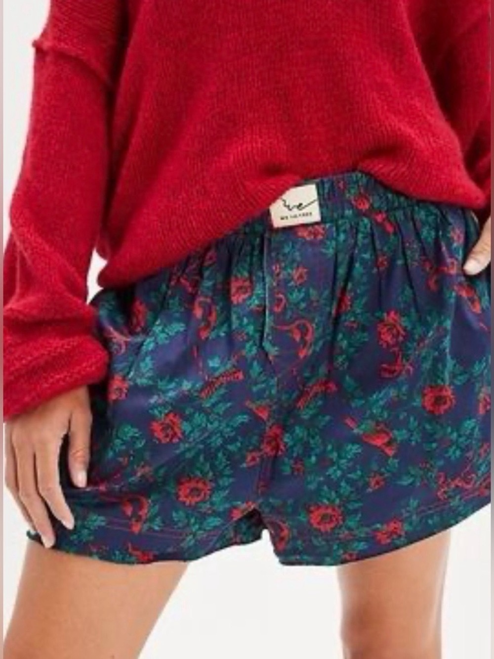 NWT FREE PEOPLE WE THE FREE Day to Day Printed Boxers | Twinkle Blue Combo  $38